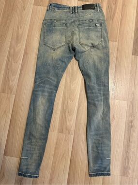 Men's Skinny Washed Light Blue Jeans